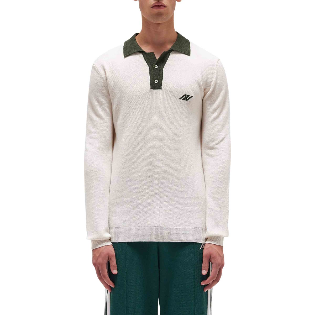 Knitted Soccer Polo - Off White/Coffee