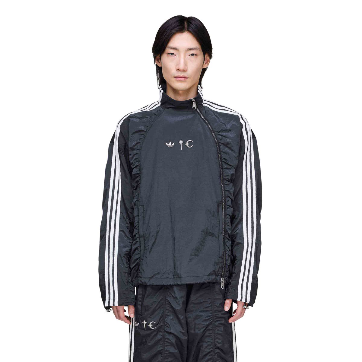 THUG CLUB Woven Tracktop Black/Silver Met. | SUBTYPE