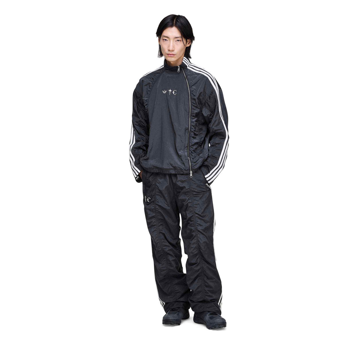 THUG CLUB Woven Tracktop Black/Silver Met. | SUBTYPE