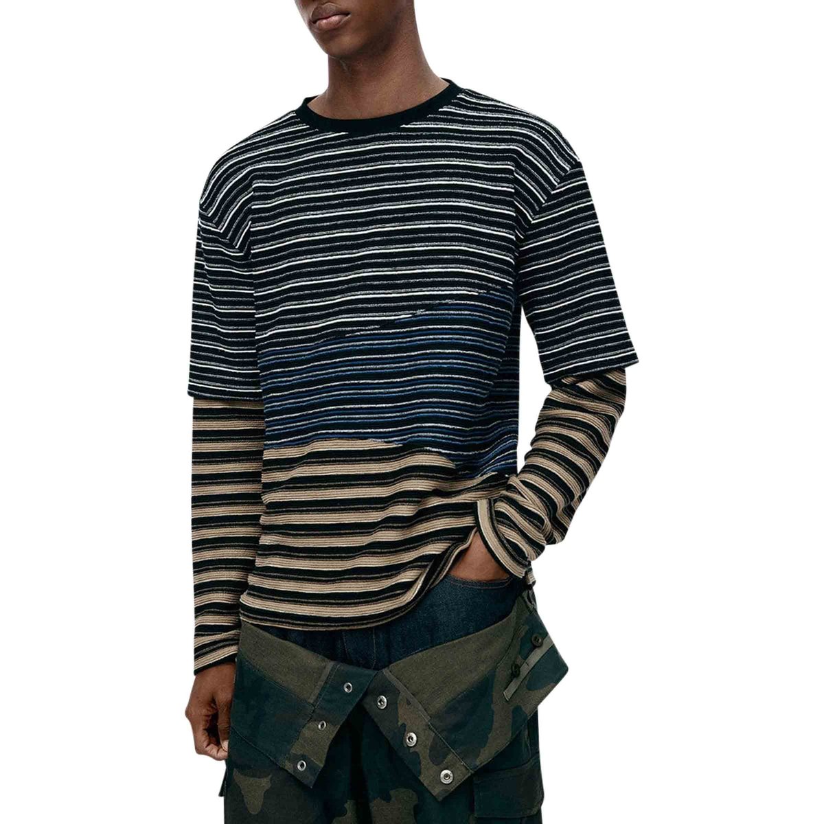 トップス STRIPED L/S T-SHIRT LONGITUDE Striped LS TS – STELLAR Moto Brand