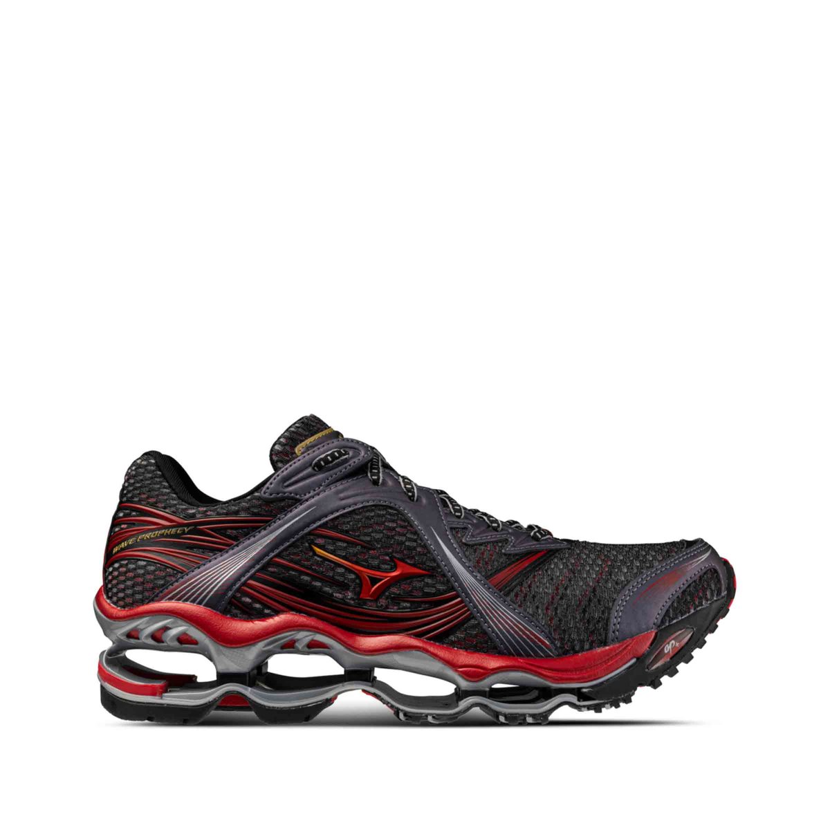 MIZUNO WAVE PROPHECY 1 D1GA2651 01 Red Gunmetal Size 14 Lifestyle Shoes Wave Prophecy 1 Harbor Mist | Chinese Red | Black – Above  main image 3
