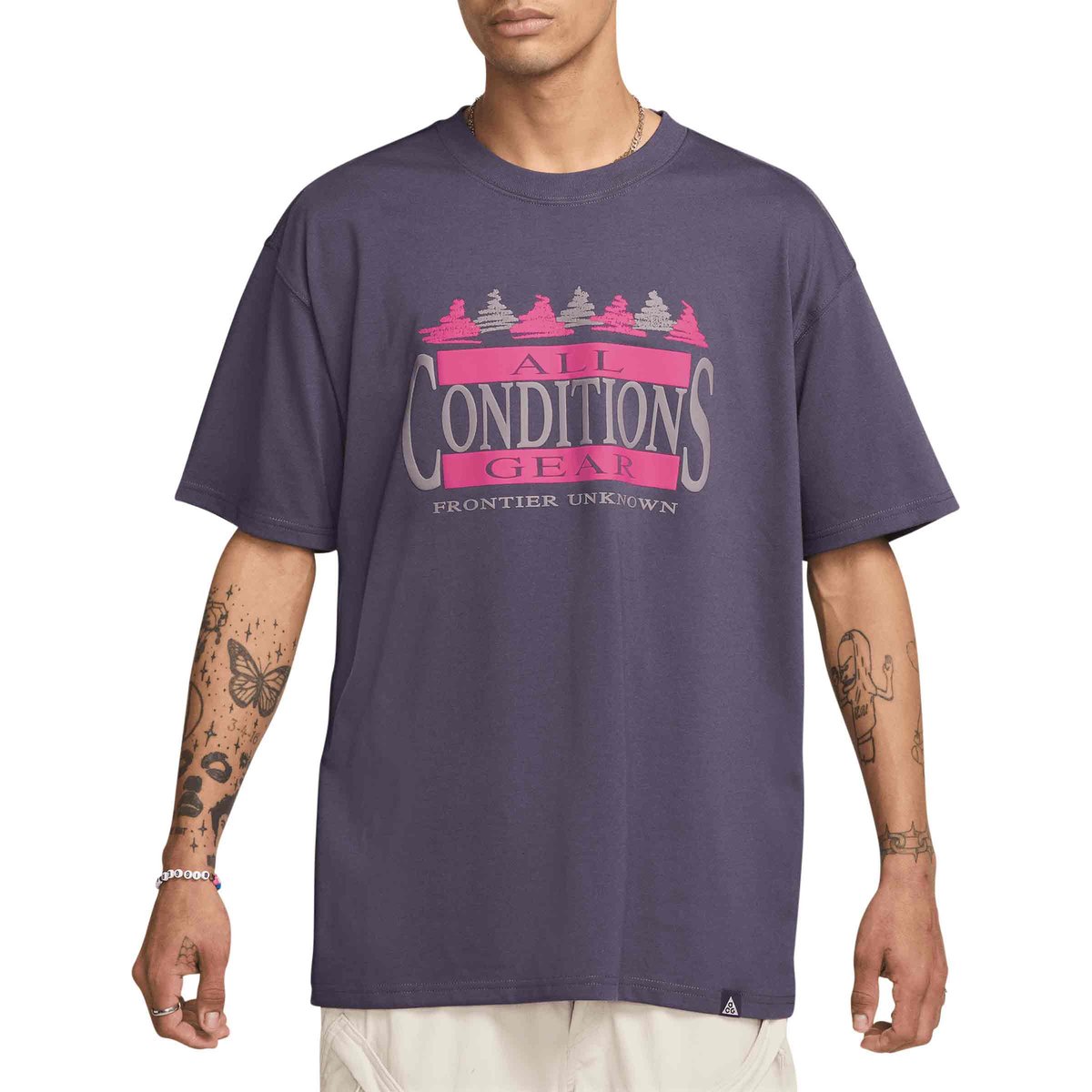 ★Nike★ ACG Men's Dry Fit T-Shirt FZ6703-573 nike men acg tee dark raisin