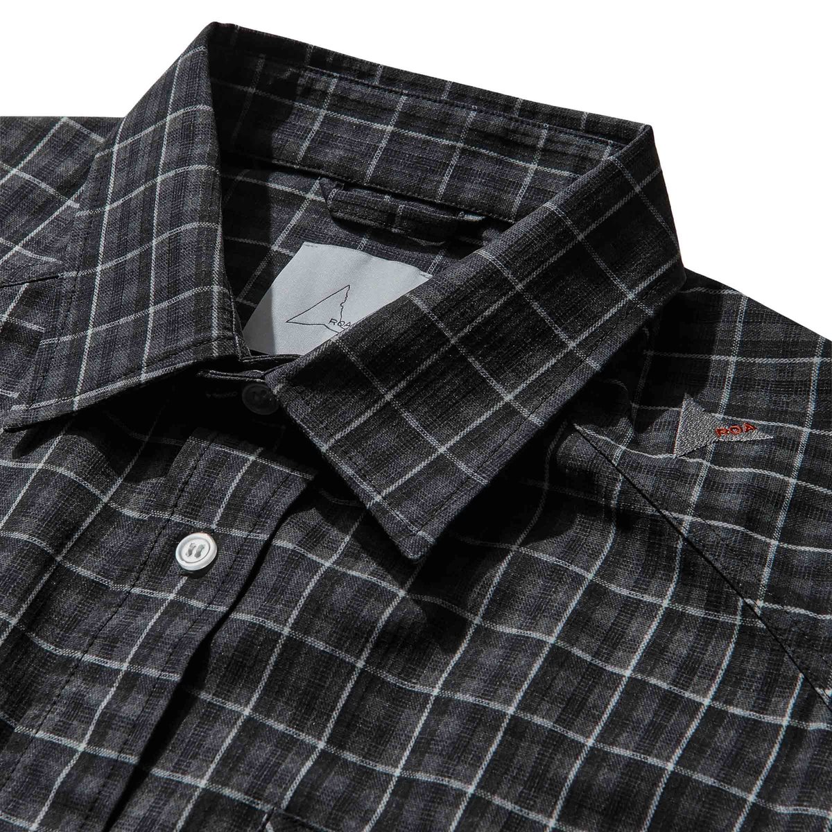 Aair FloWeave Printed Check Short Sleeve Shirt Grey | SUBTYPE