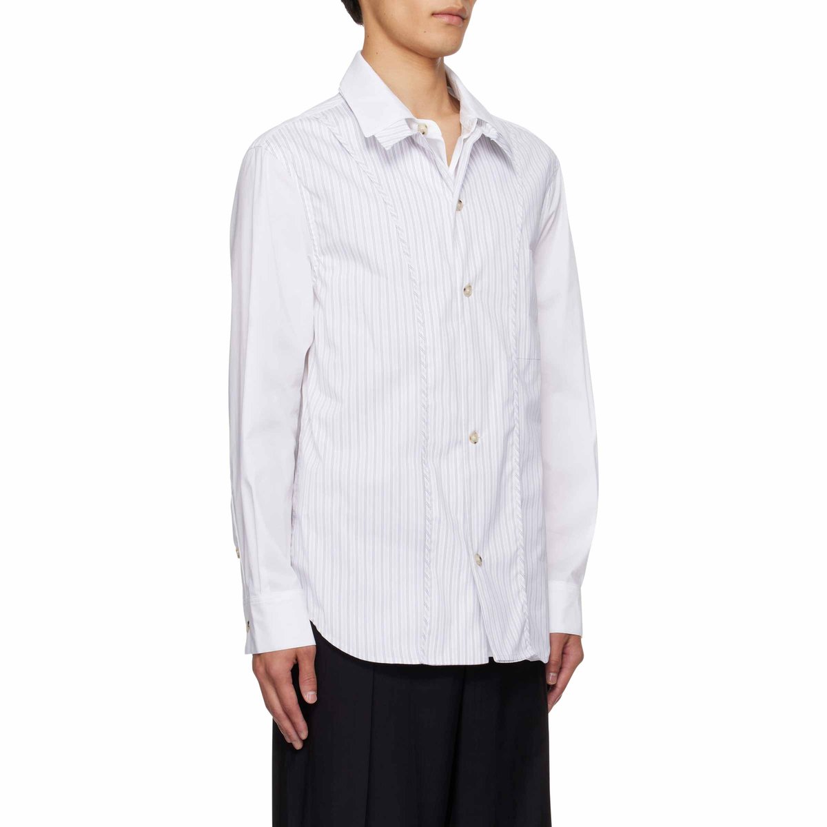 Open Collar Layered Shirt White | SUBTYPE