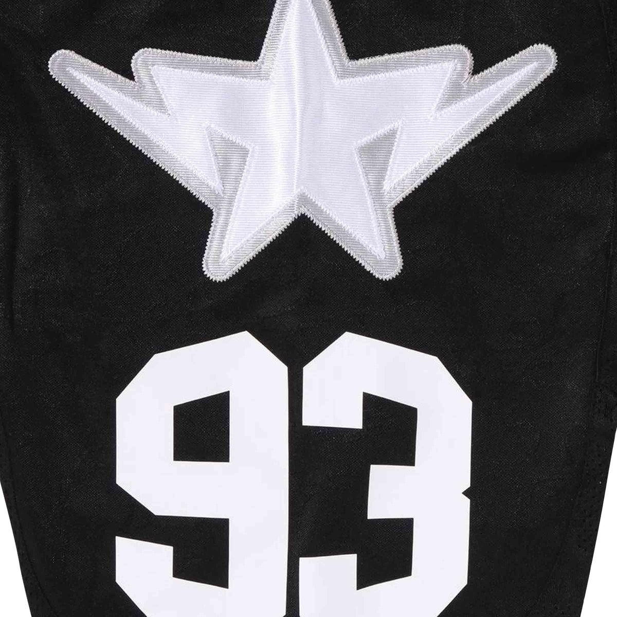 Line Camo Multi Logo Cropped Fit Football Jersey Black | SUBTYPE