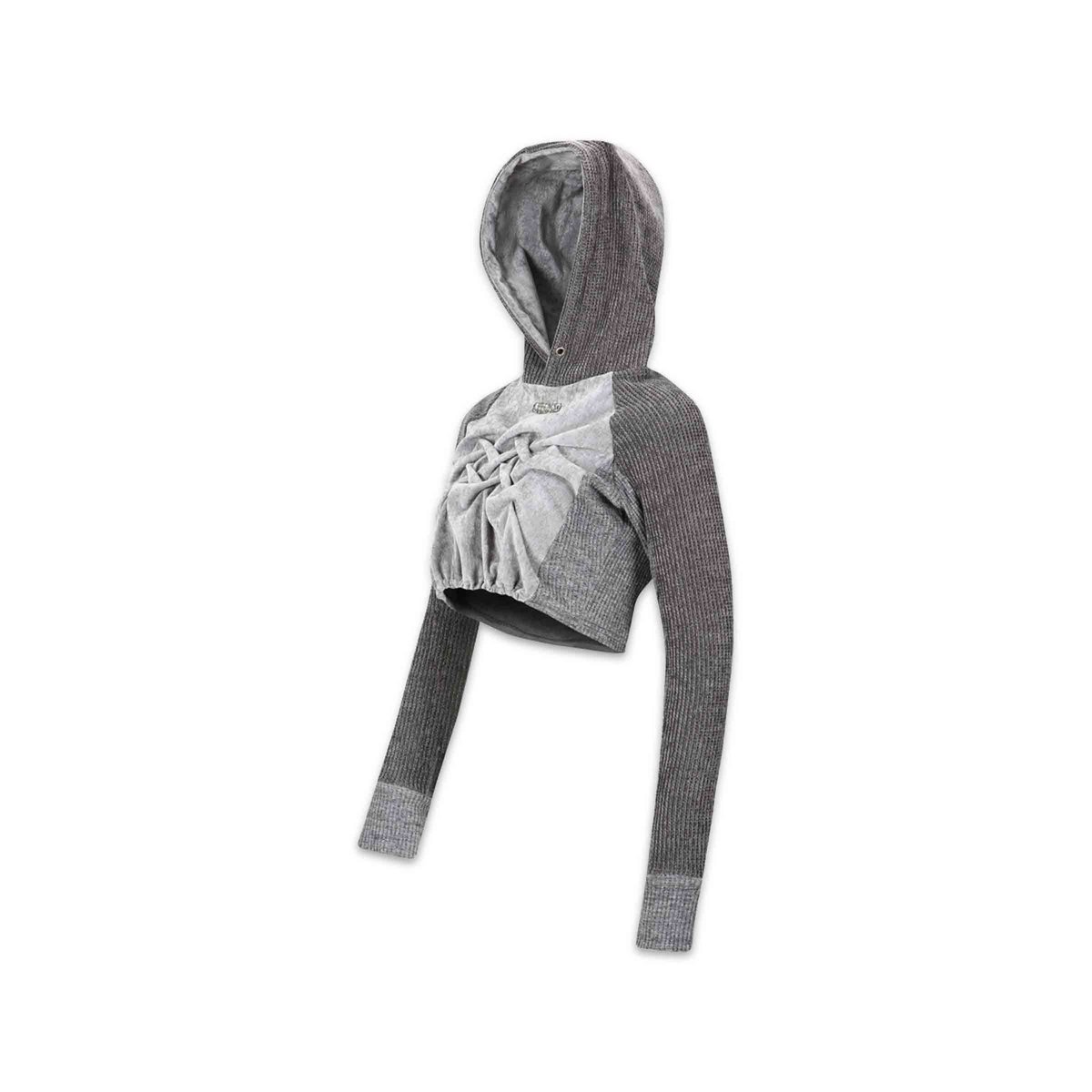 VELOUR WRINKLE TIGHT ESSENTIAL HOODIE Grey SUBTYPE