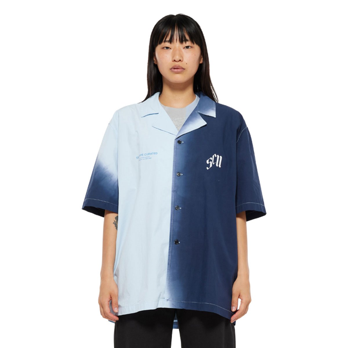 Subtype Curated Collection SUBTYPE Curated Gradient Camp Collar Shirt Black | SUBTYPE