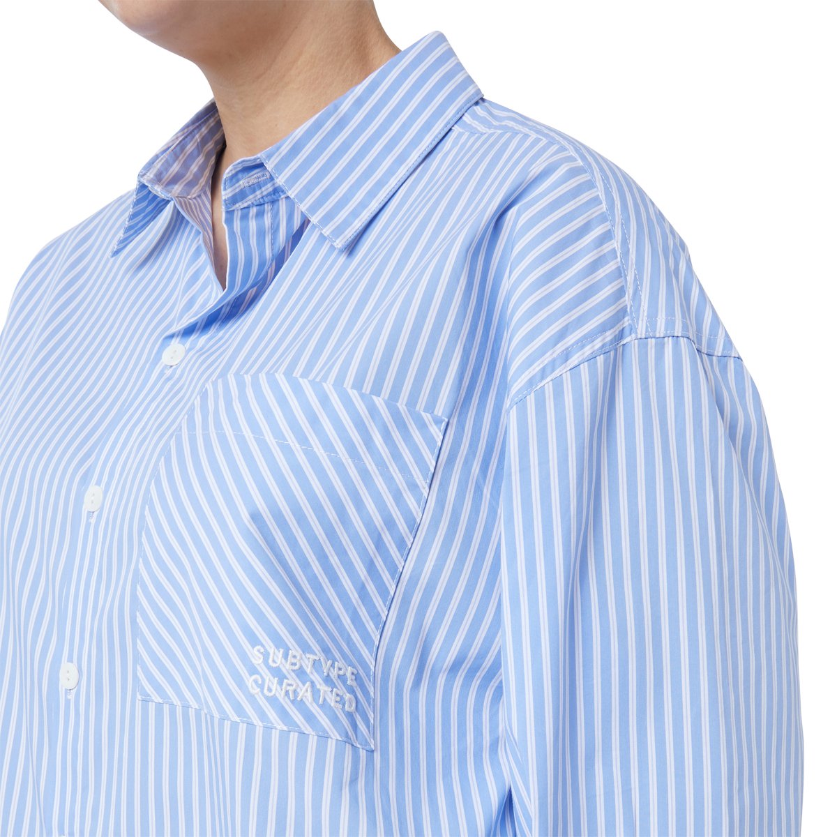 Subtype Curated Collection SUBTYPE Curated Pocket Stripe Shirt Blue | SUBTYPE