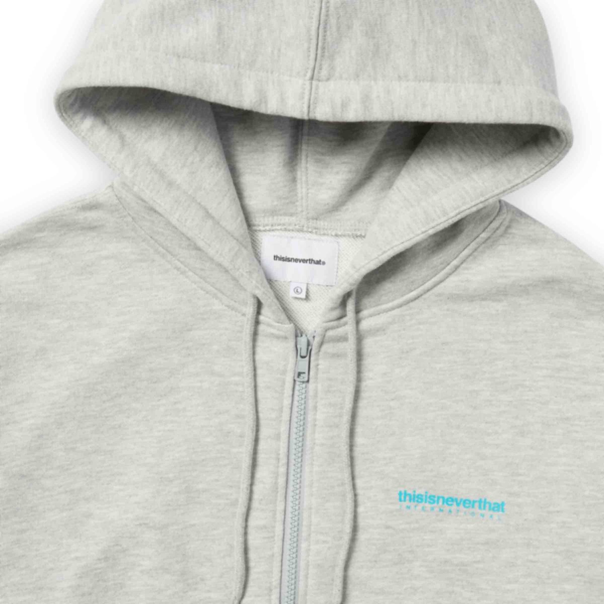 【THISISNEVERTHAT】INTL. Logo Zip Up Hoodie Heather Grey INTL. Logo Zip Up Hoodie - Heather Grey | UP THERE