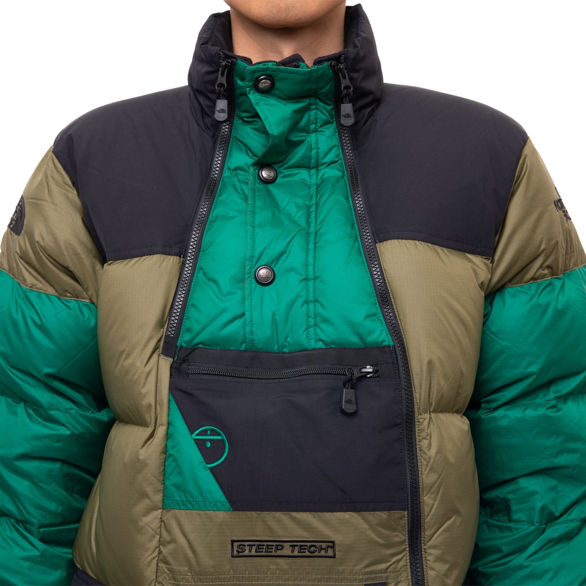 Steep Tech Down Jacket BRNTOLVGRN/EVERGRN/TNFBLK | SUBTYPE
