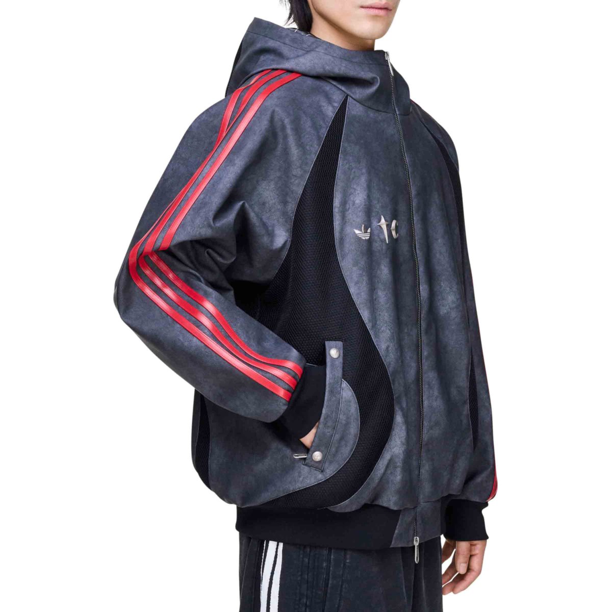 THUG CLUB Teamgeist Faux Leather Jacket Black/Antique Silver | SUBTYPE