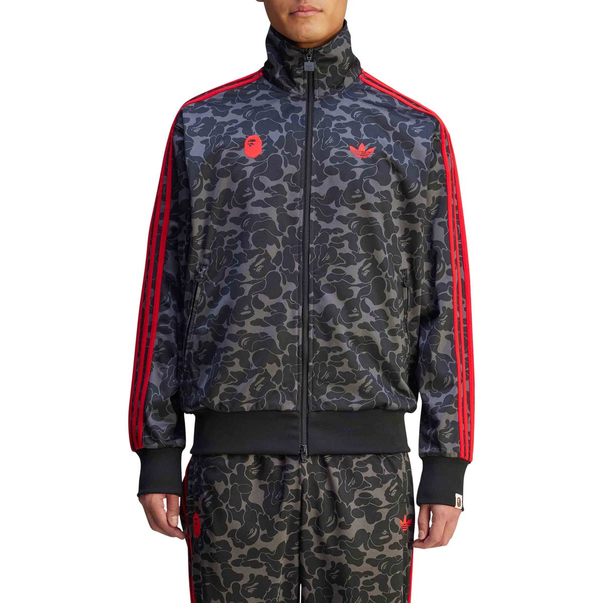 x A Bathing Ape Allover Print Track Top Black | SUBTYPE