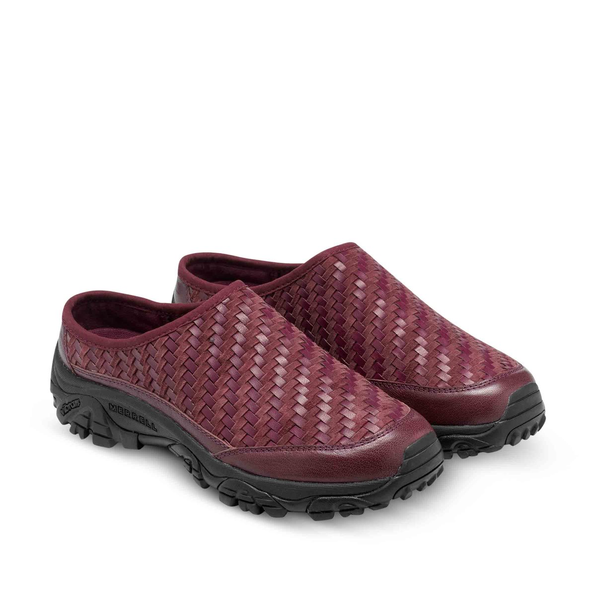 Moab 2 Slide Leather Woven Dark Cherry | SUBTYPE