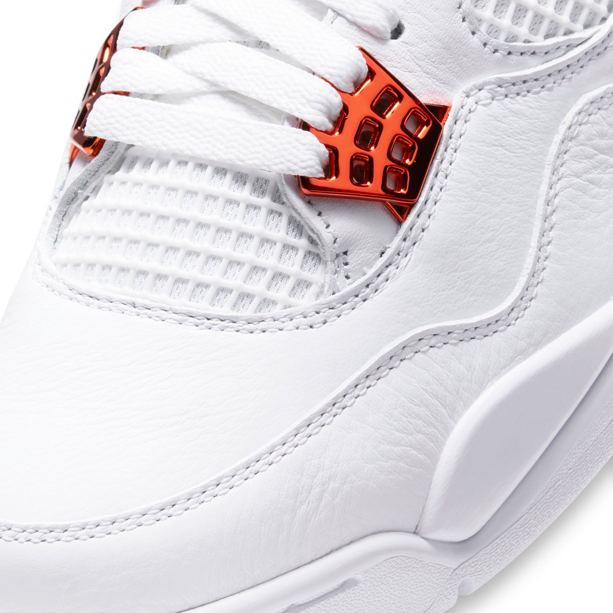 Air Jordan 4 Retro White/Team Orange-Metallic Silver | SUBTYPE