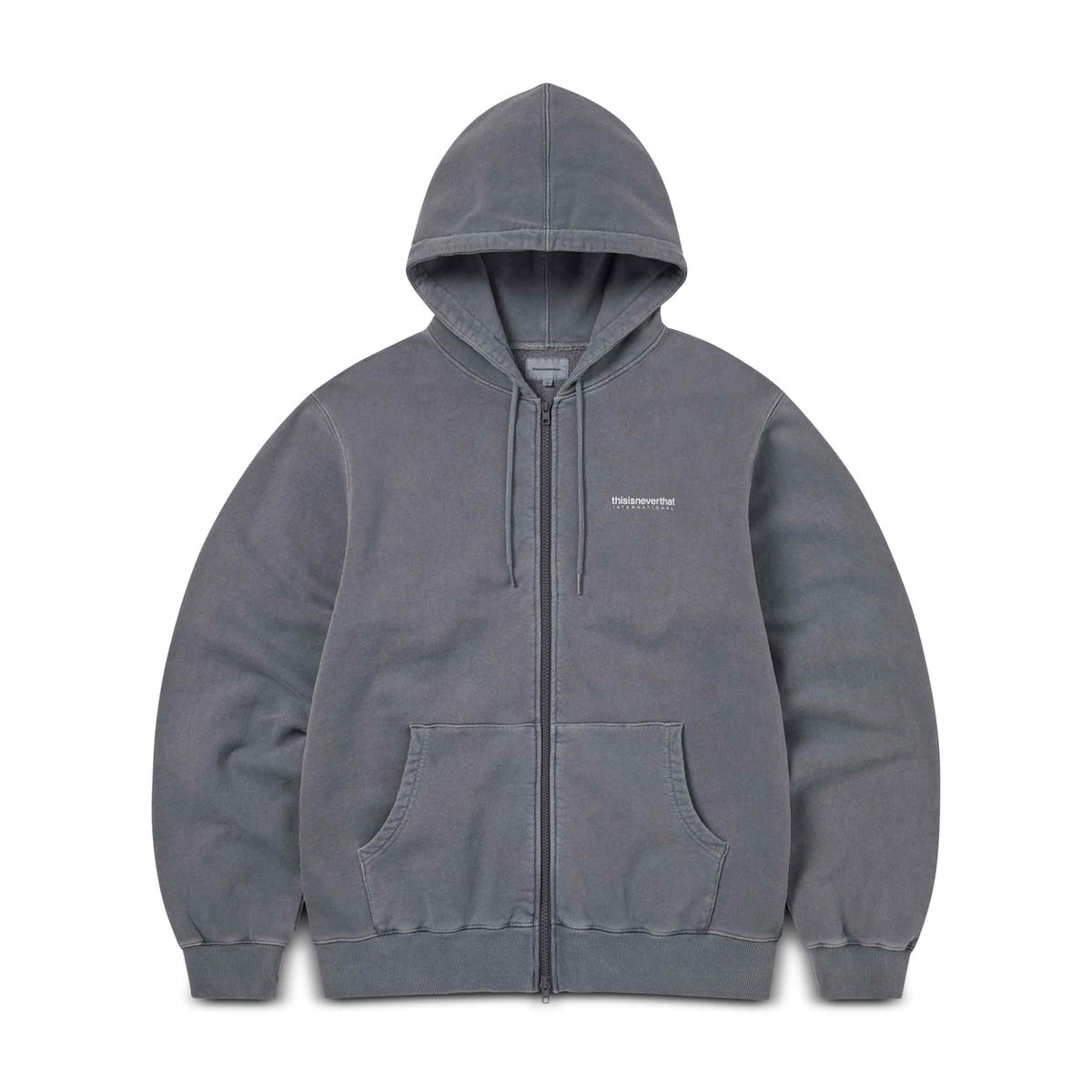 INTL. Logo Zip Up Hoodie Off Black | SUBTYPE
