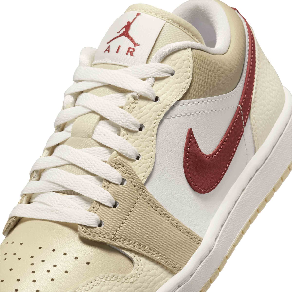 ◆Nike◆ Air Jordan 1 Low W Summit White Red Sepia Desert Kh Women's Air Jordan 1 Low Summit White/Red Sepia-Desert Khaki