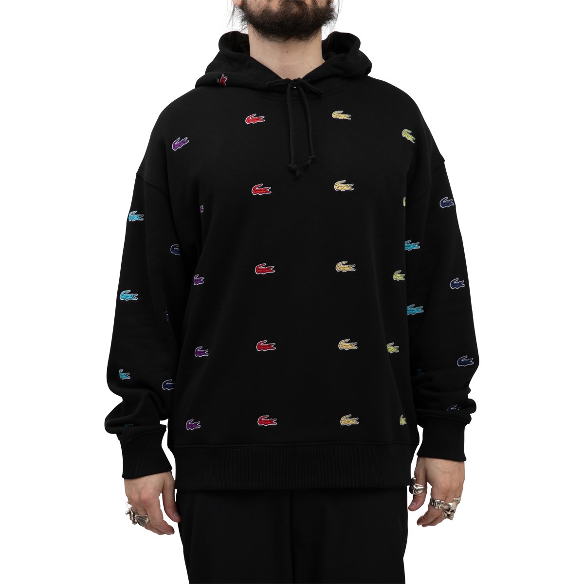 新品☆CHINATOWN MARKET HOODED SWEAT Lacoste X Chinatown Market Hoodie Black/ Multico | SUBTYPE
