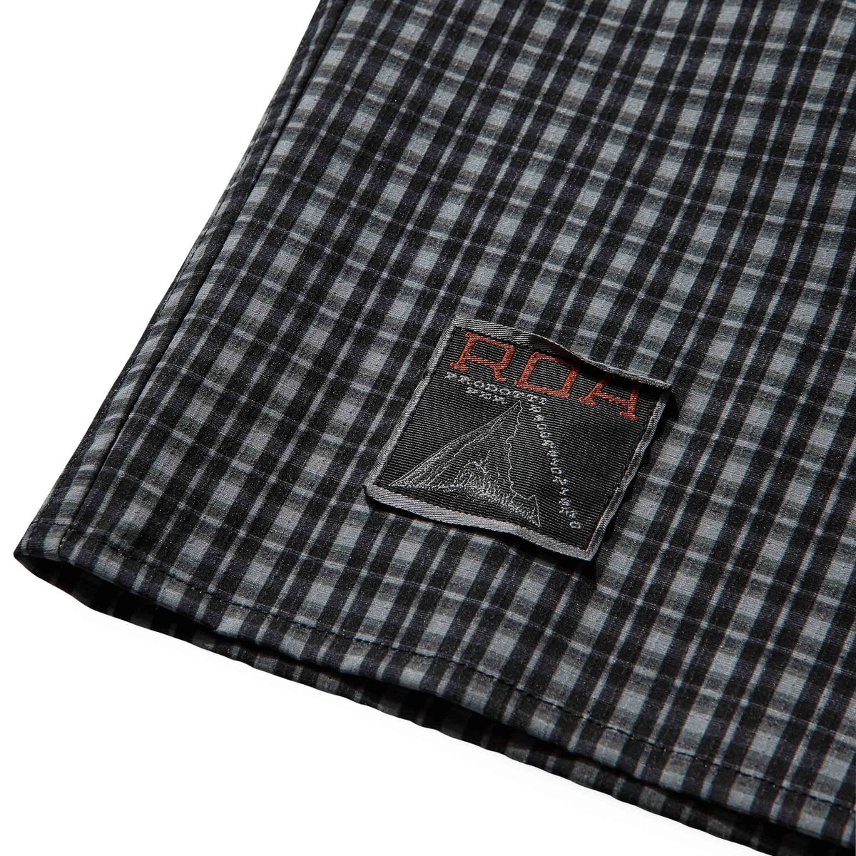 Aair FloWeave Printed Check Long Sleeve Hooded Shirt Anthracite