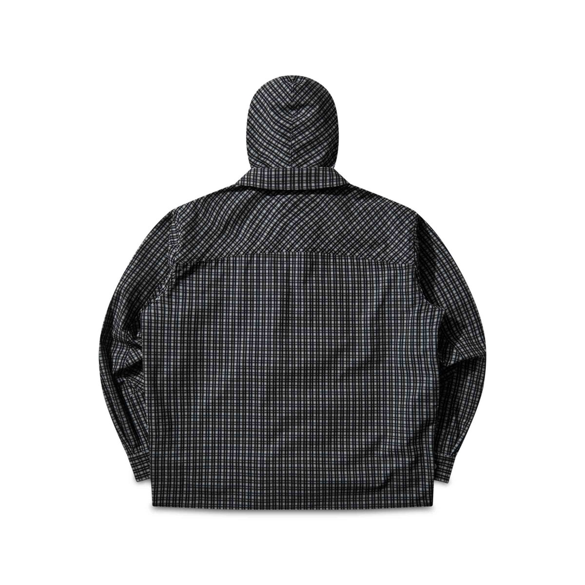 Aair FloWeave Printed Check Long Sleeve Hooded Shirt Anthracite 