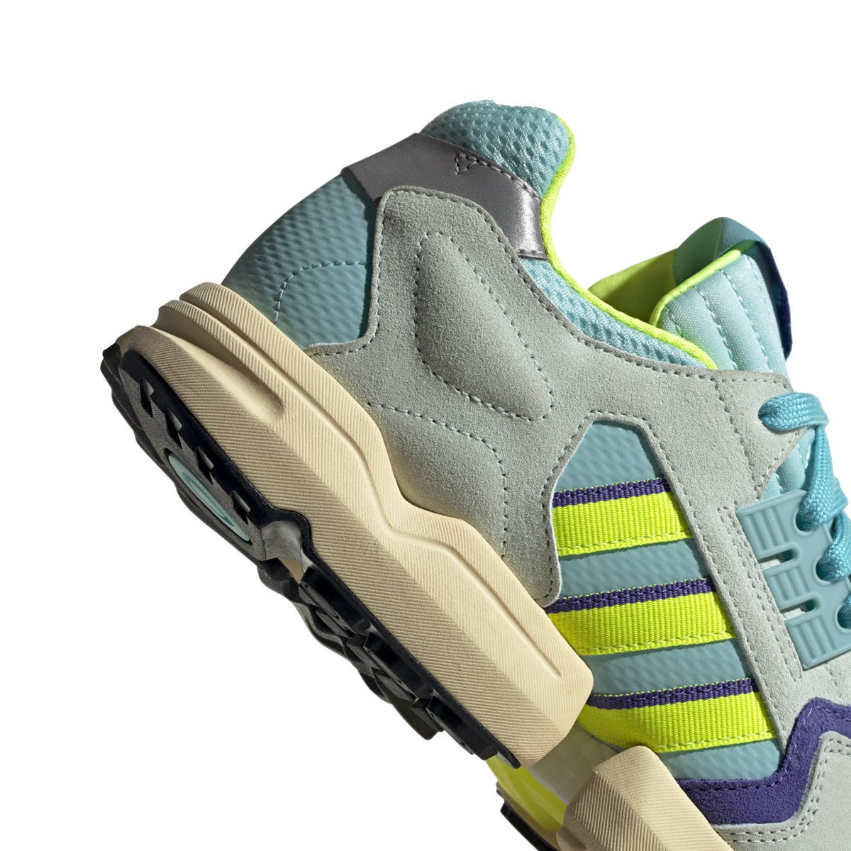 trurin adidas Zx Torsion Trainers Clear Aqua Solar Yellow Purple