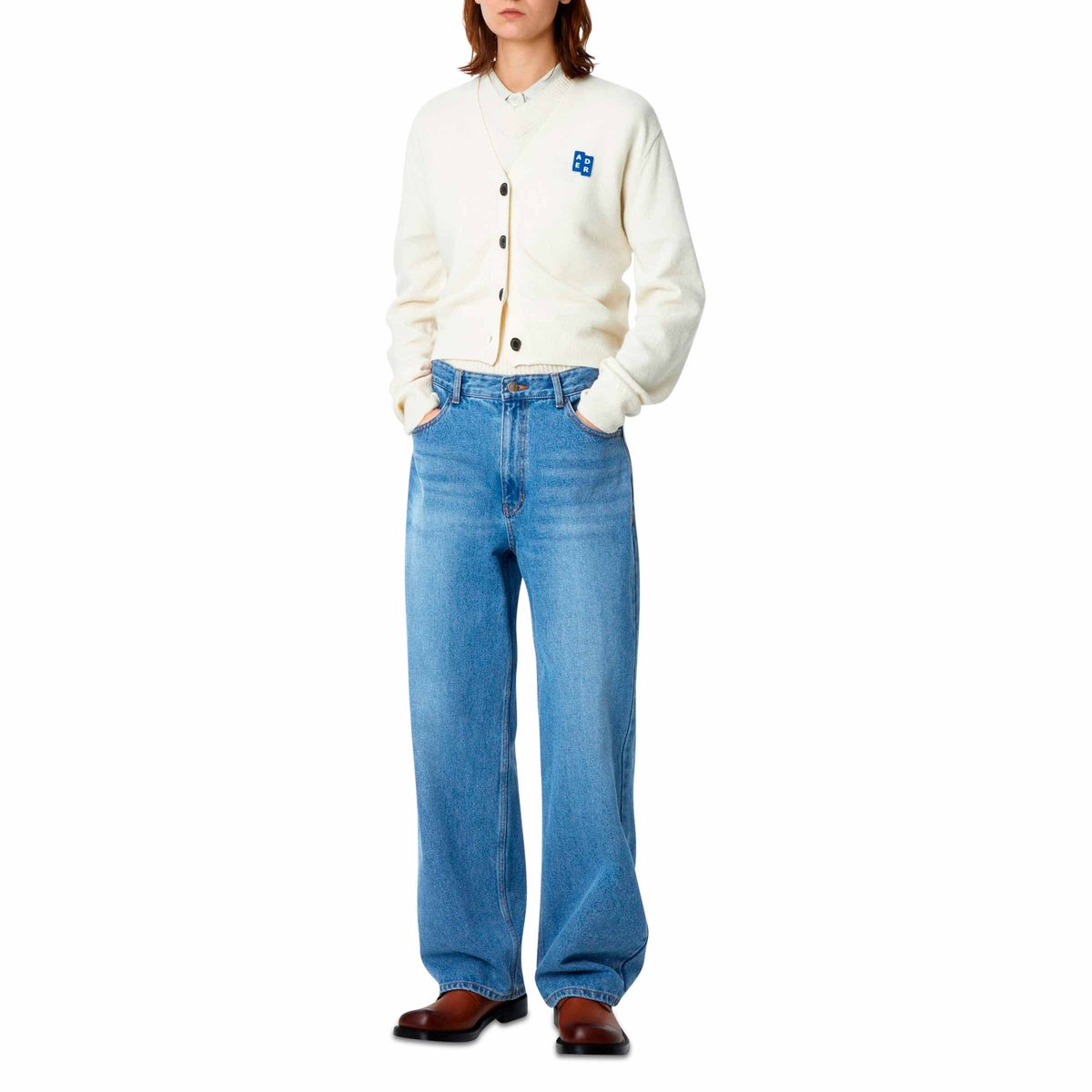 デニム・ジーパン ADERERROR TRS Tag jeans 01\tBO42FYJE0101SB SKY BLUE ☆関税込☆Ader Error☆Sig; TRS Tag jeans 02☆ジーパン