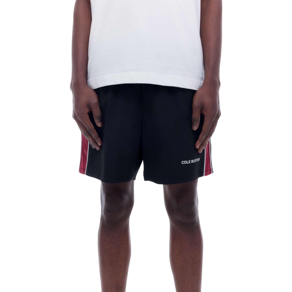 Contrast Tape Swim Shorts Black/Red | SUBTYPE