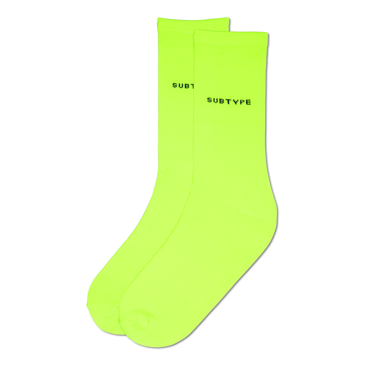 SUBTYPE CURATED Crew Sock Green 2-Pack - Fluro Green/Grey Marle | Subtype