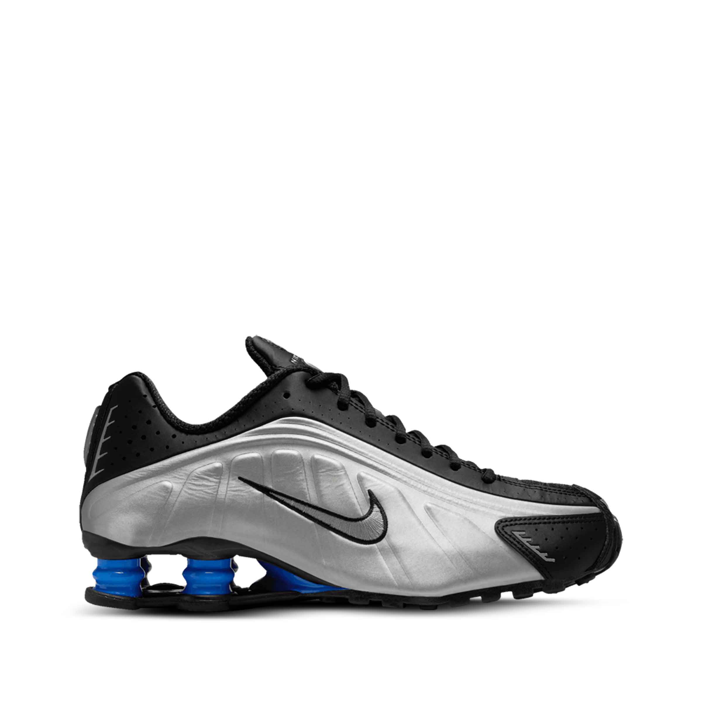 Women's Shox R4 BLACK/METALLIC SILVER-RACER BLUE | SUBTYPE