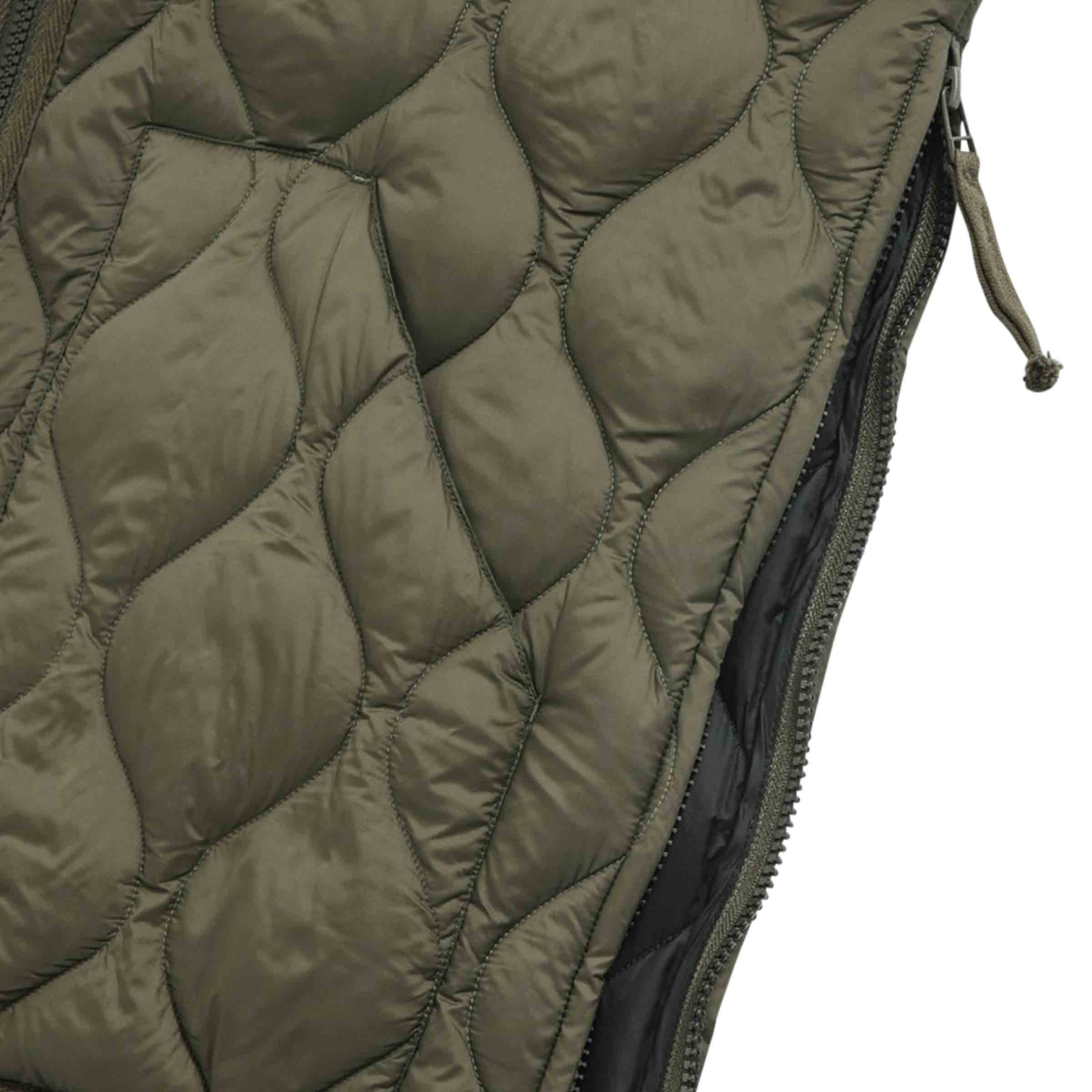 Unisex Military W-Zip V-Neck Down Jacket (Soft Shell) Dark Olive