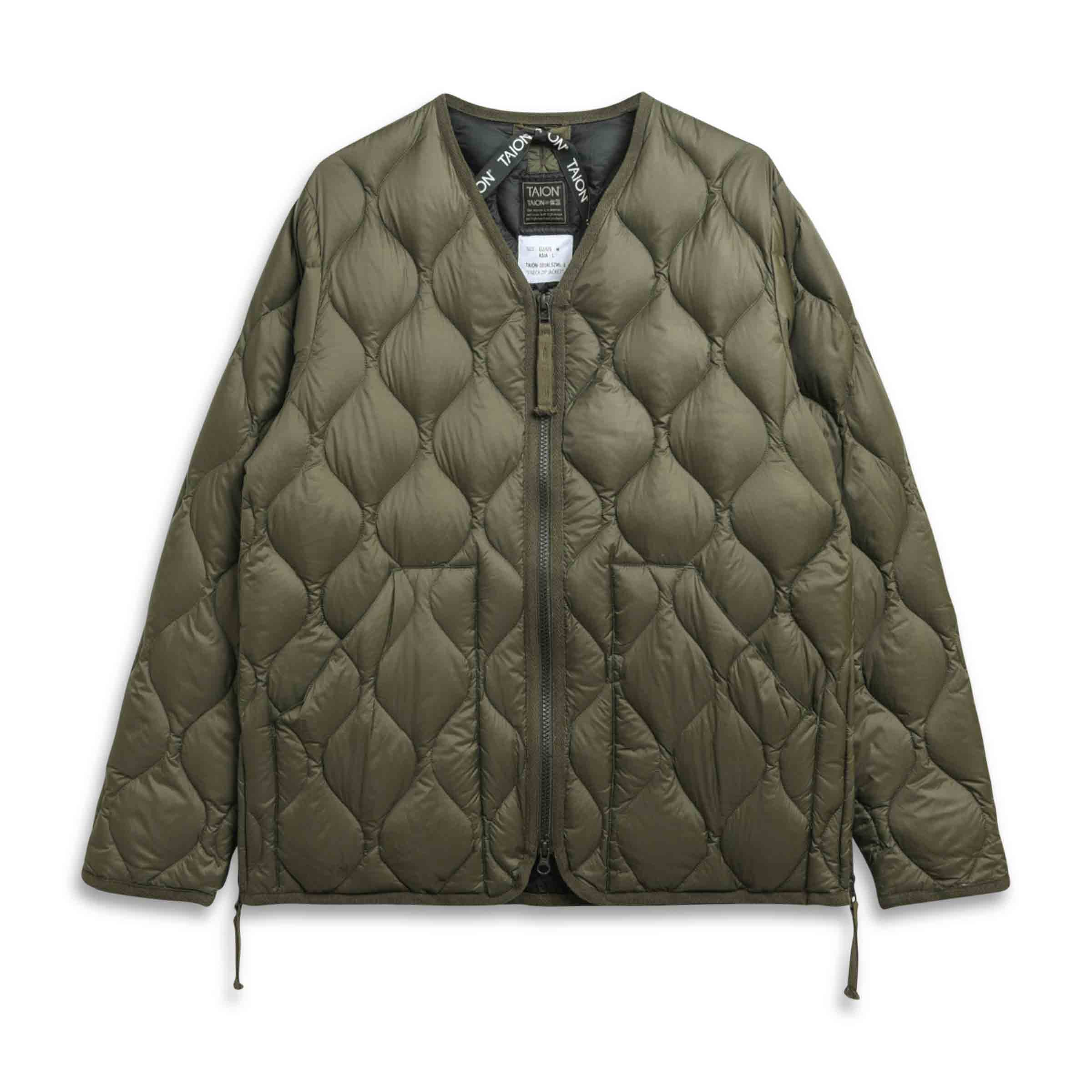Unisex Military W-Zip V-Neck Down Jacket (Soft Shell) Black | SUBTYPE