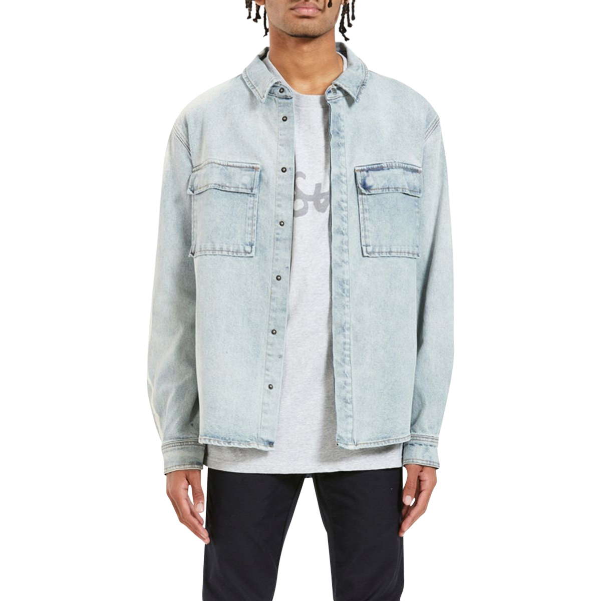 KSUBI Snakebite Shirt Dripp - Denim 