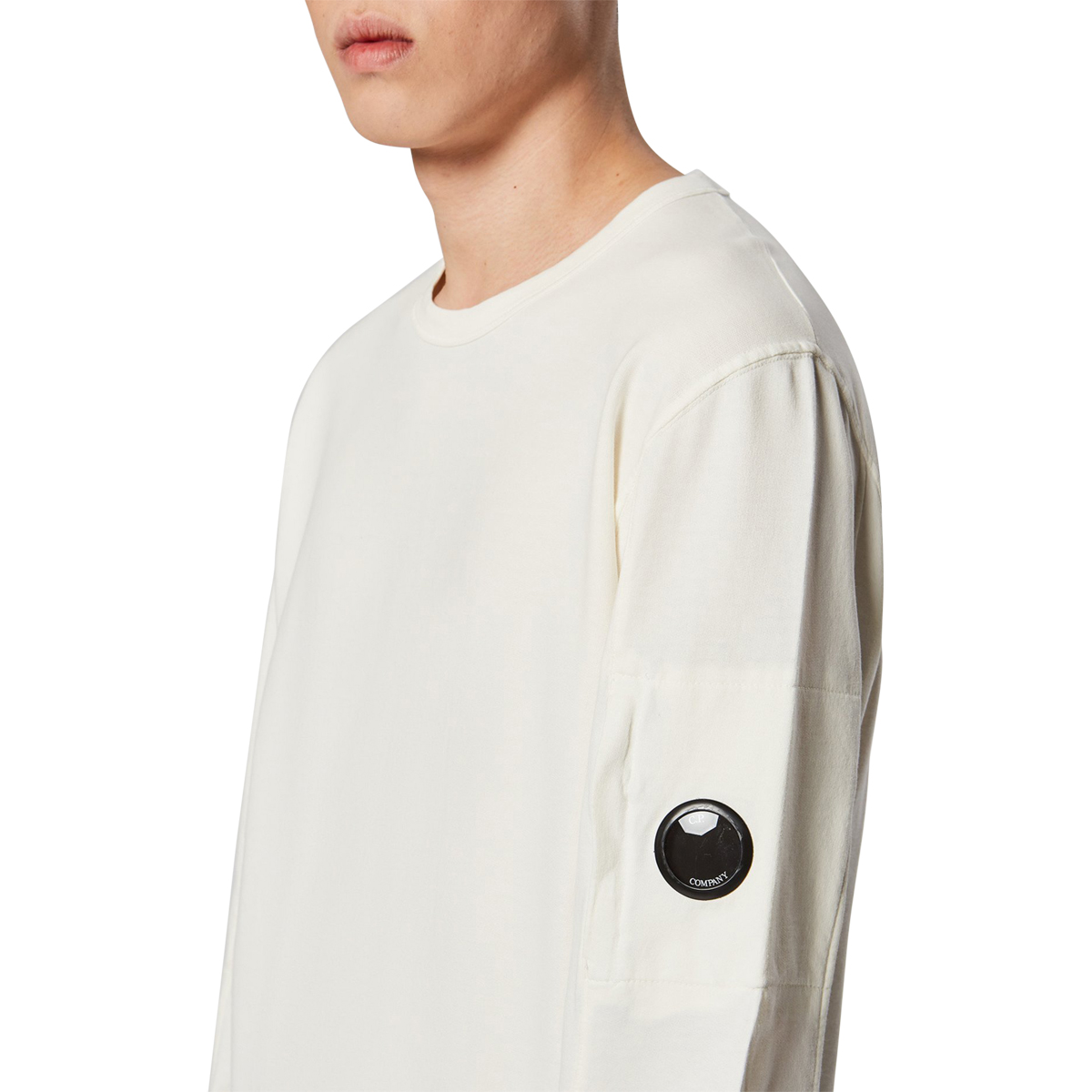 CP Company Garment Dyed Light Fleece Lens Crew Sweater