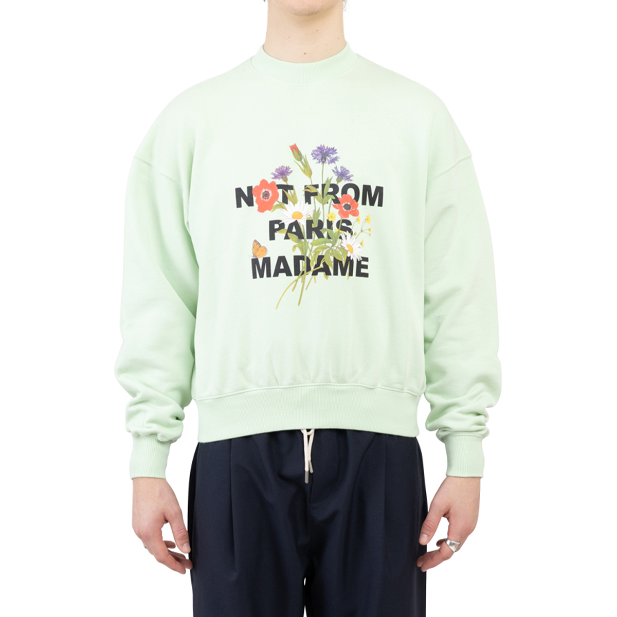 Drôle De Monsieur Flower Slogan Sweatshirt