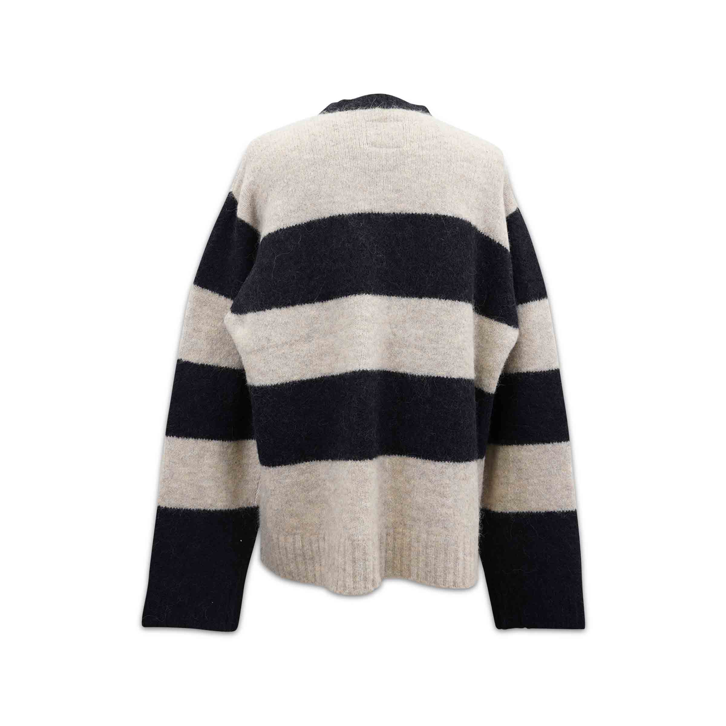 Striped Logo Knit Sweater Black / White Stripe | SUBTYPE