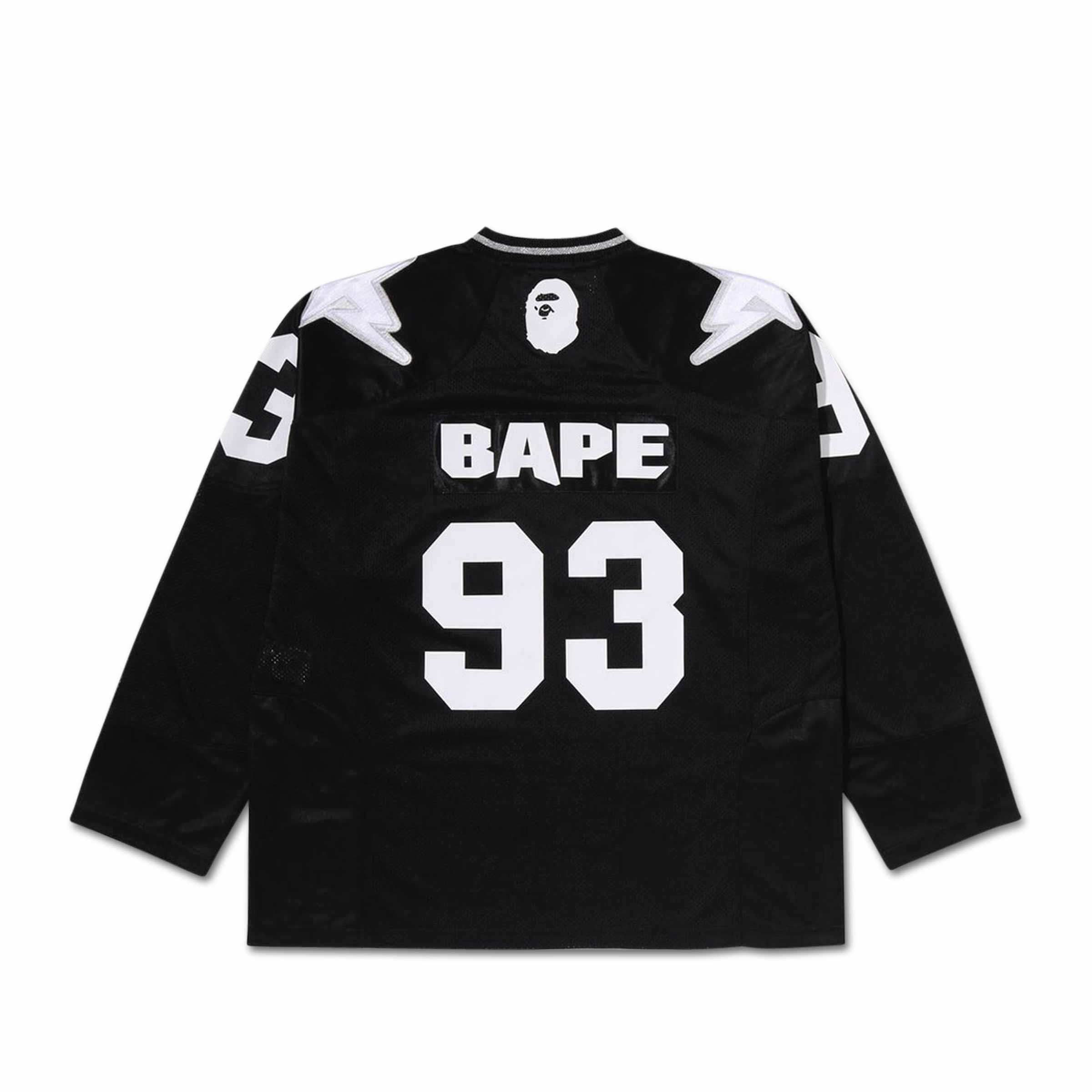 トップス BAPE MULTI LOGO CROPPED FOOTBALL JERSEY Line Camo Multi Logo Cropped Fit Football Jersey Black | SUBTYPE