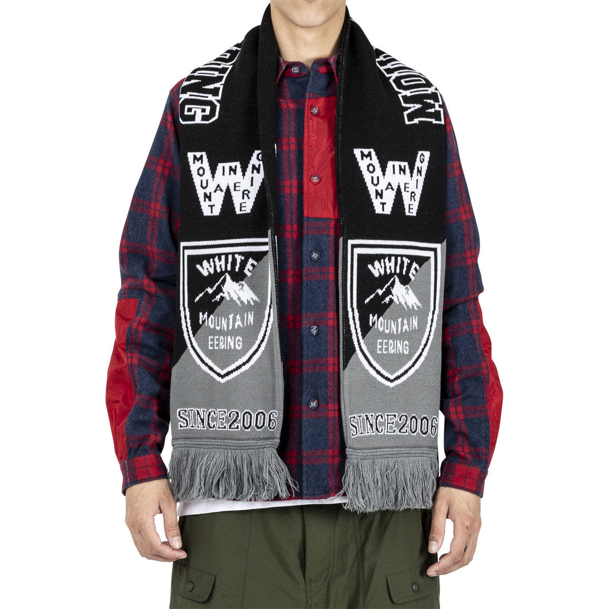 White Mountaineering Football Muffler Black