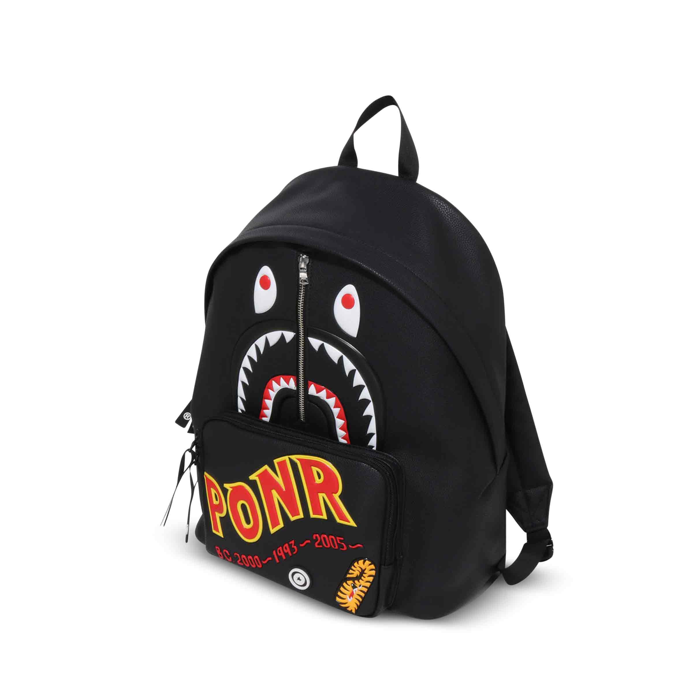 バッグ BAPE Shark Face Backpack 2nd Shark Daypack Black | SUBTYPE