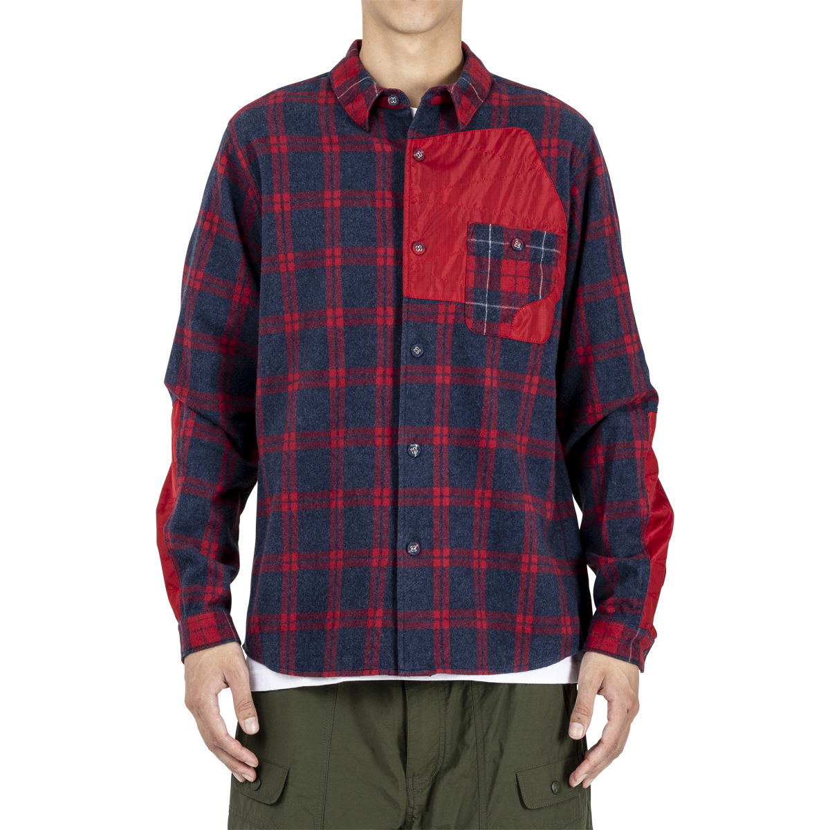 White Mountaineering Patched Check Shirt