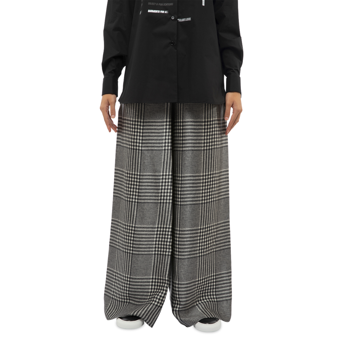 MM6 Maison Margiela Check Wide-Leg Trousers