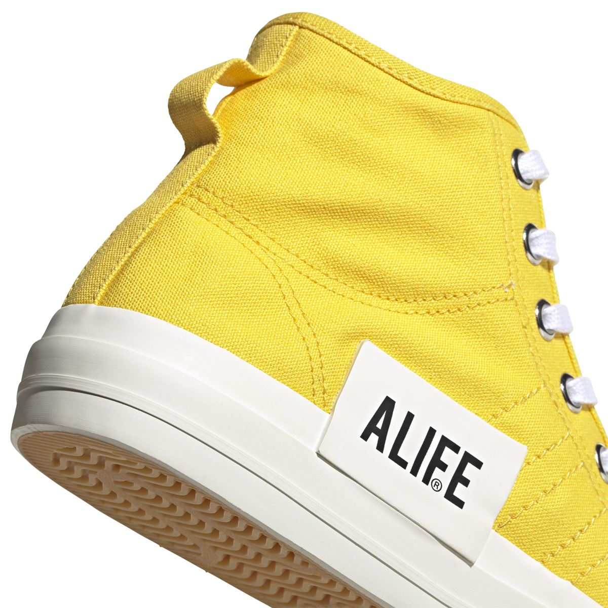 adidas X Alife Nizza Hi Yellow Single Heel Detail