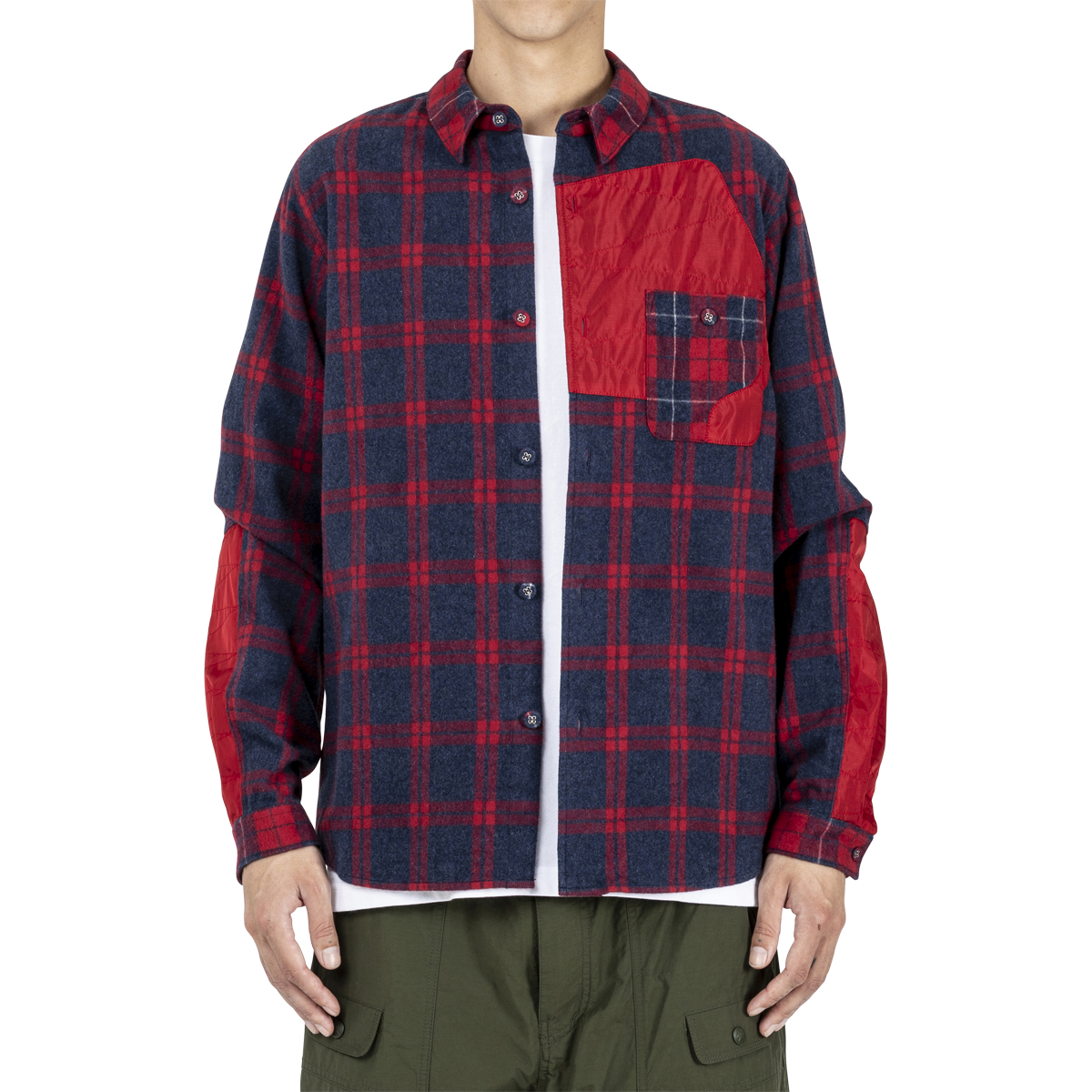 White Mountaineering Patched Check Shirt