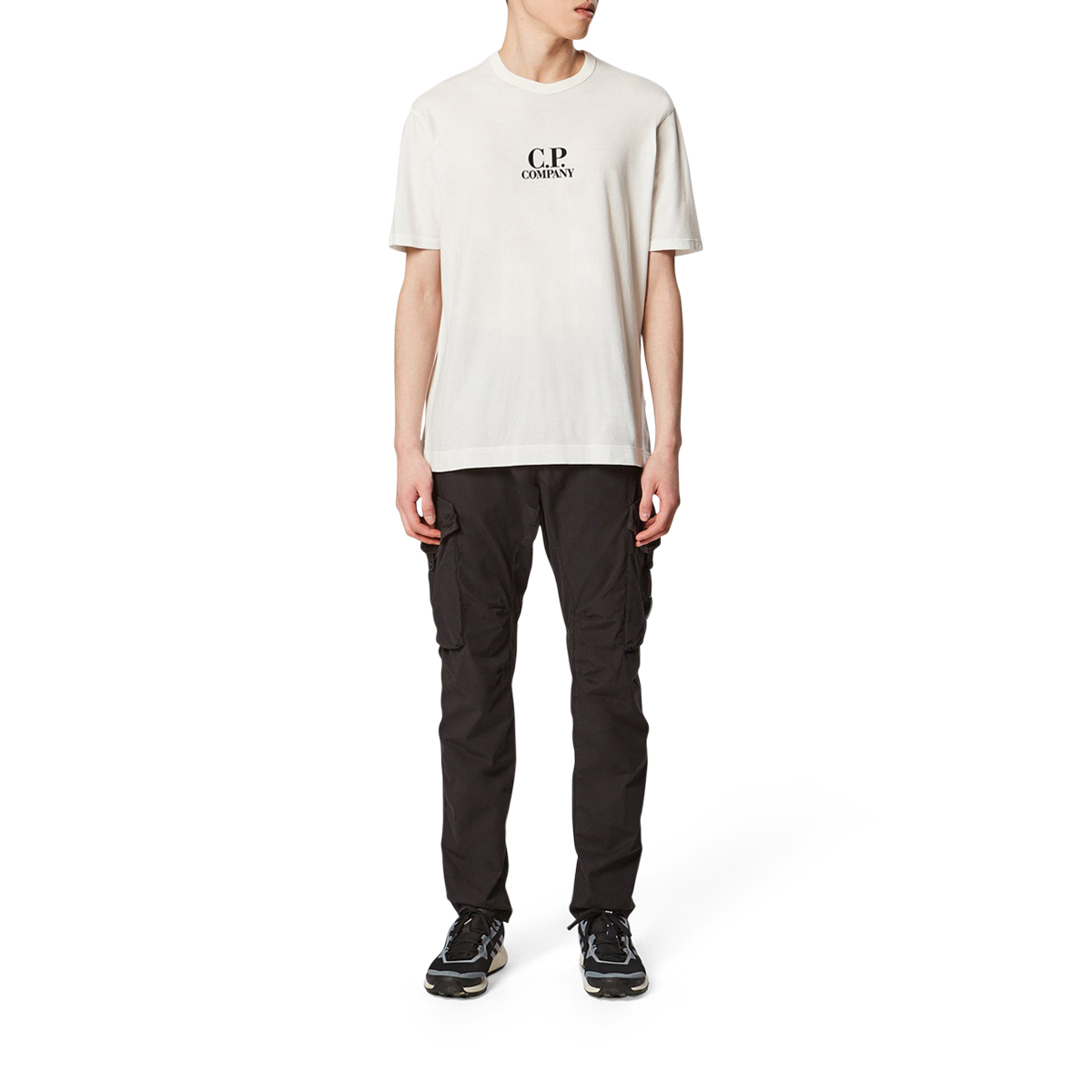 CP Company Garment Dyed No Gravity Jersey Logo T-Shirt - White | Subtype