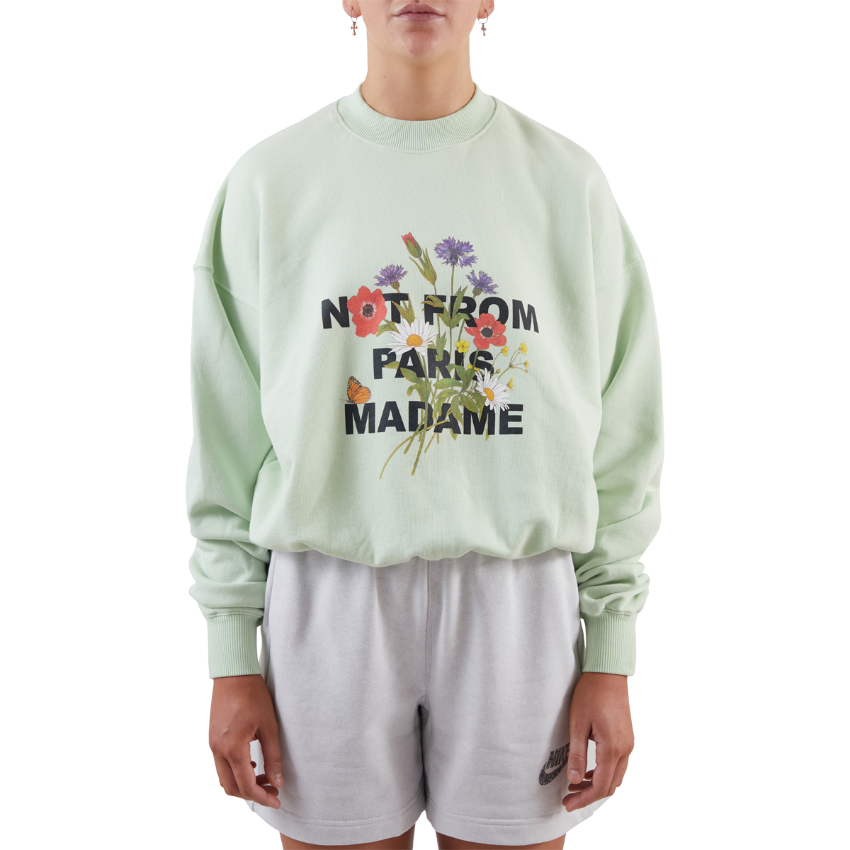 Drôle De Monsieur Womens Flower Slogan Sweatshirt