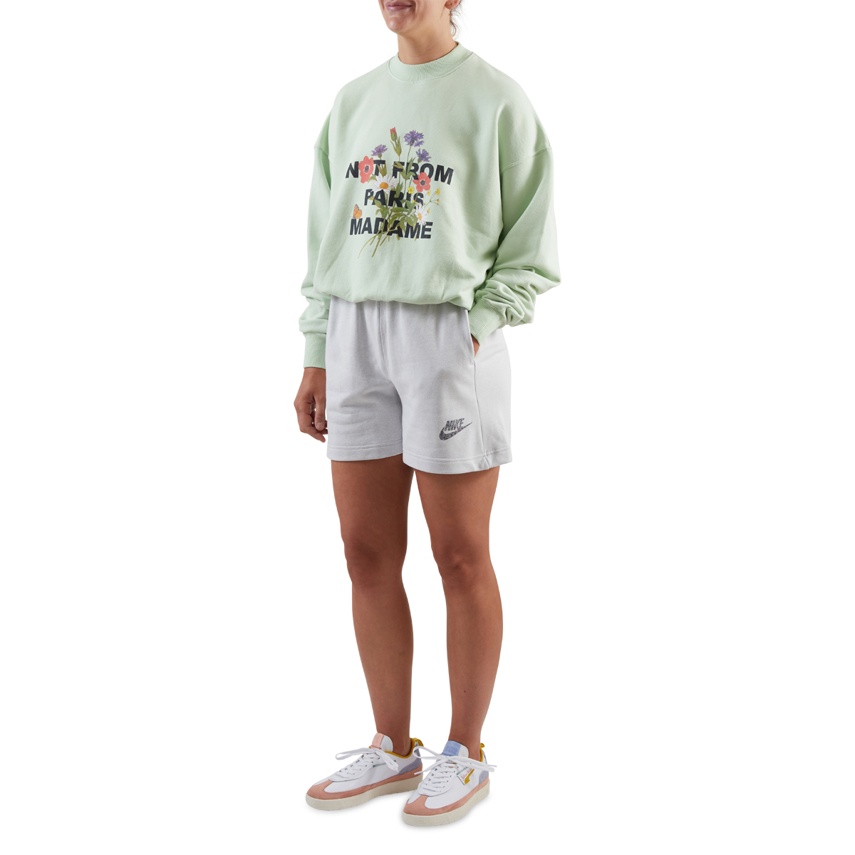 Drôle De Monsieur Womens Flower Slogan Sweatshirt