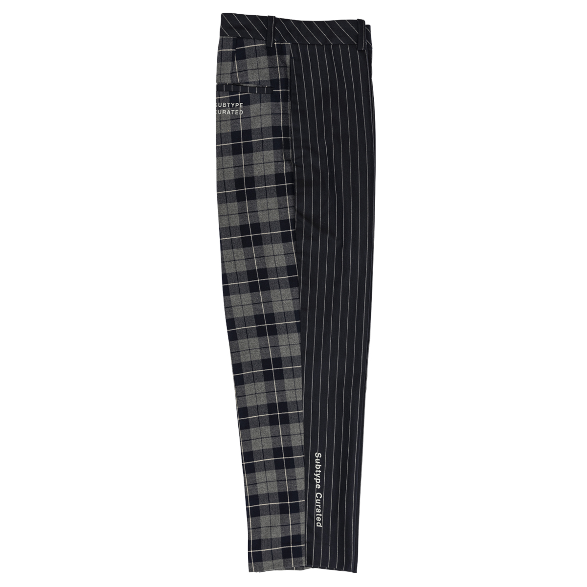 SUBTYPE CURATED Japanese Cotton Navy Stripe Check Back Pants