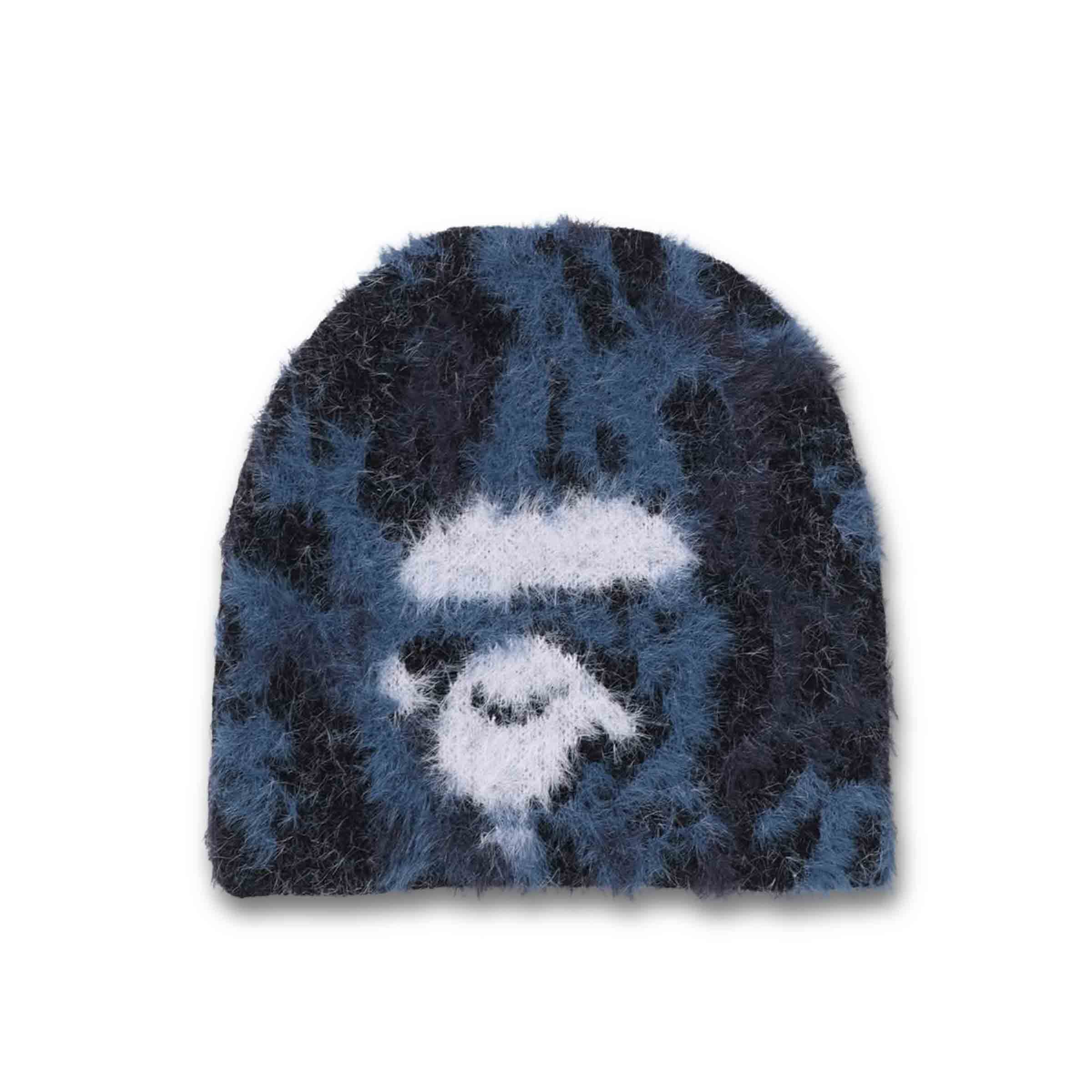 Wild Leopard Pattern Ape Face Knit Cap Navy | SUBTYPE