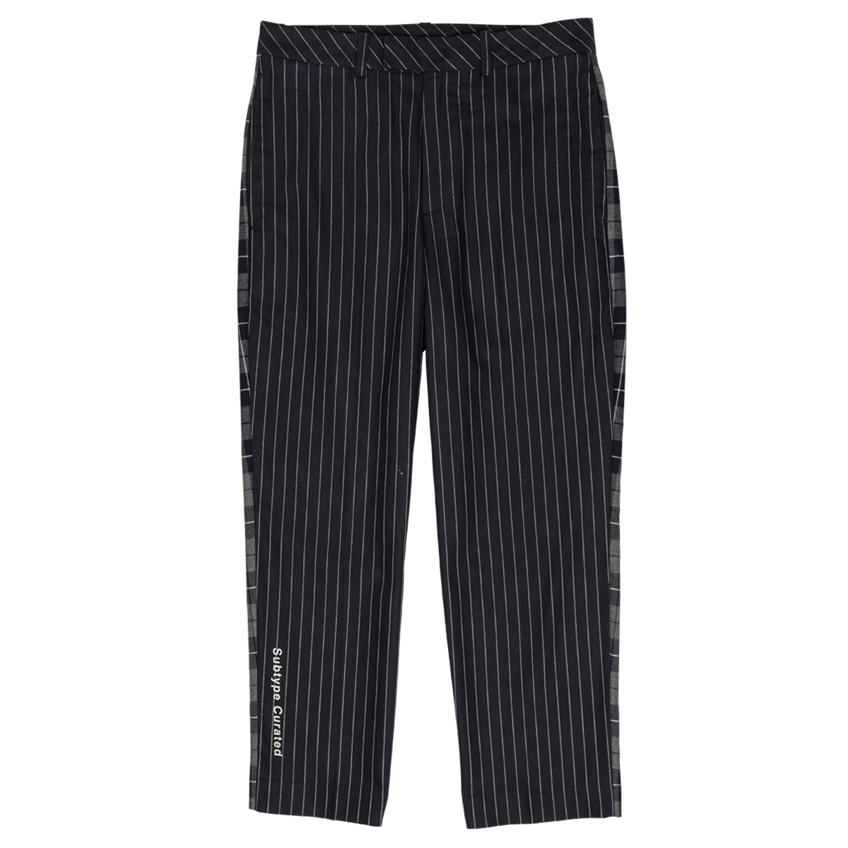 SUBTYPE CURATED Japanese Cotton Navy Stripe Check Back Pants