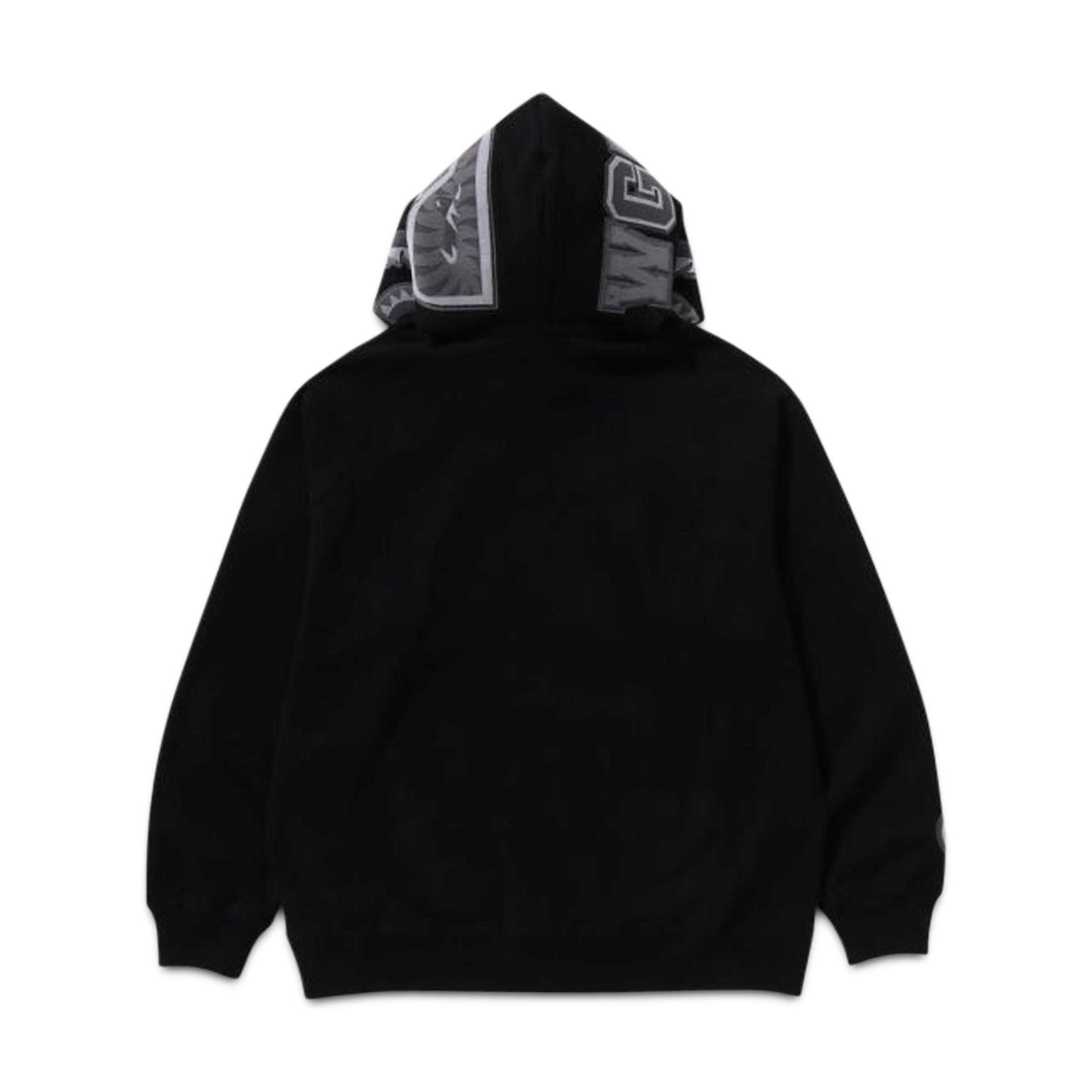 A BATHING APE ジップトレーナー 黒 A BATHING APE® one-point ape-head Shark full-zip Hoodie