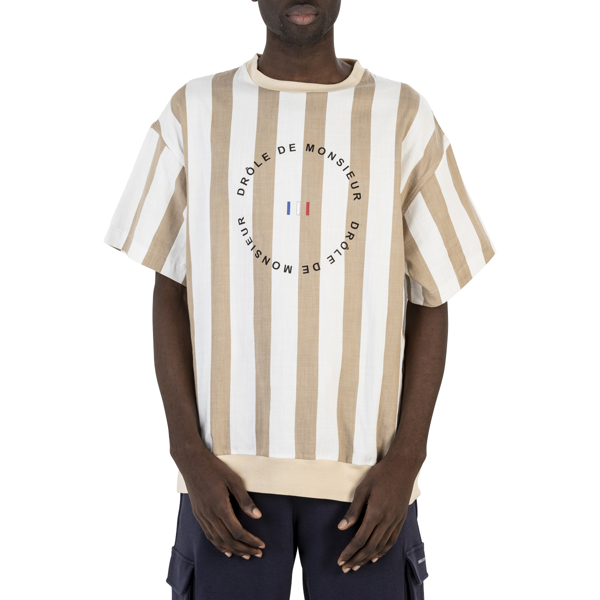 Drôle De Monsieur Stripy Woven T-Shirt