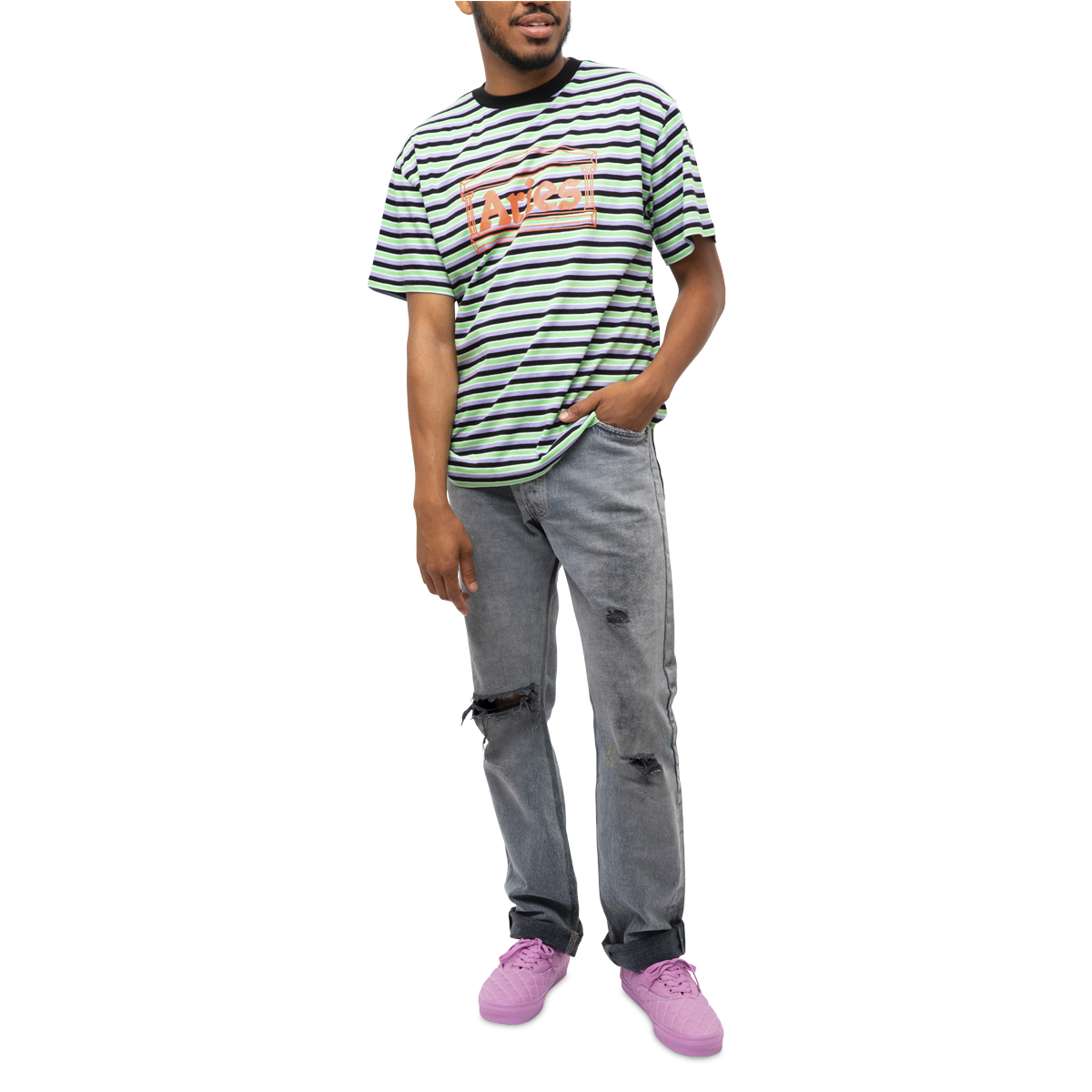 Aries Striped Temple Tee